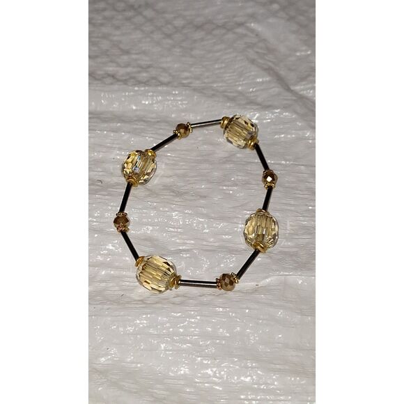 A Women's Vintage Crystal Beaded Stretch Bracelet Elegant Fairycore - Picture 5 of 6